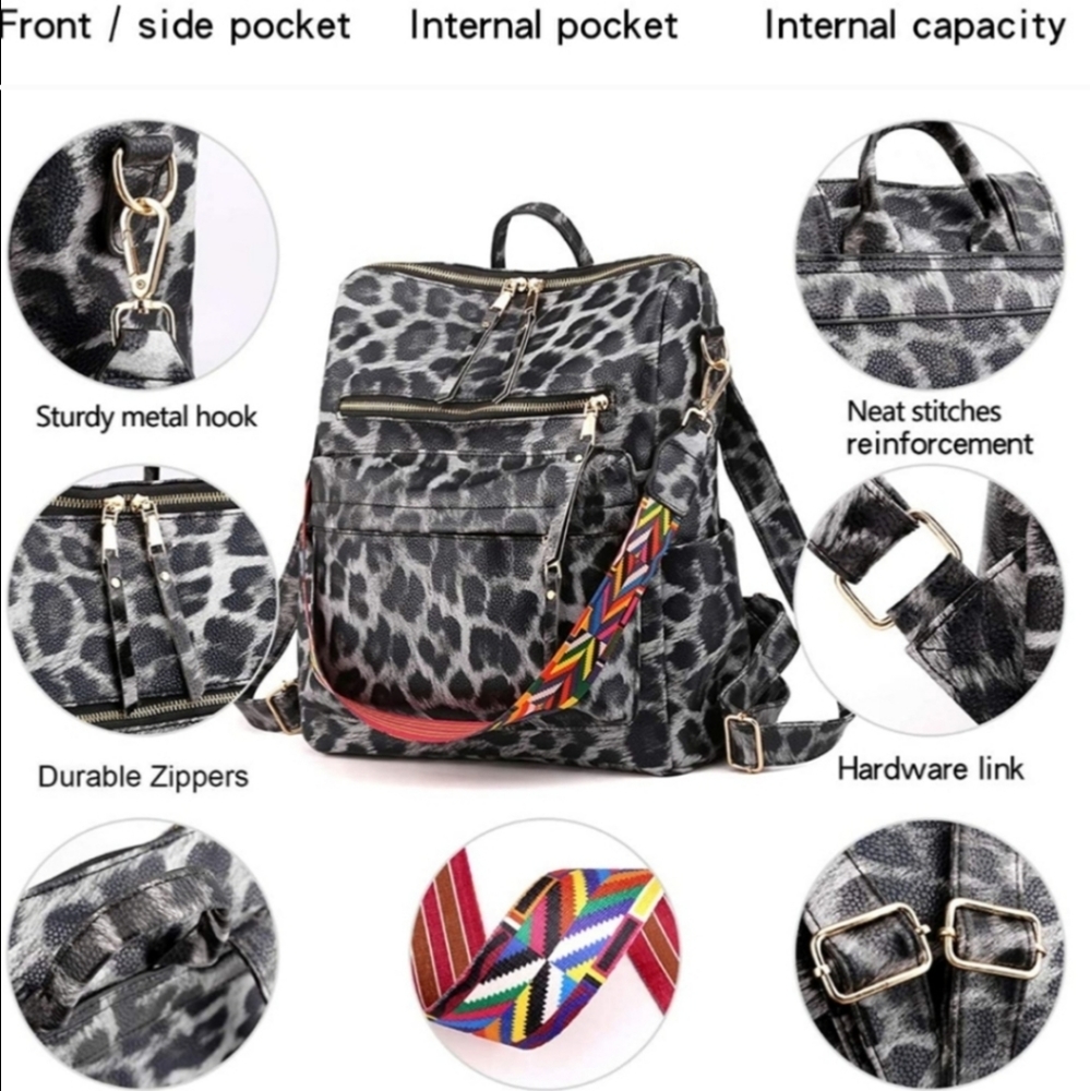 Hailee Convertable Bag - White Leopard - Picture 3 of 6